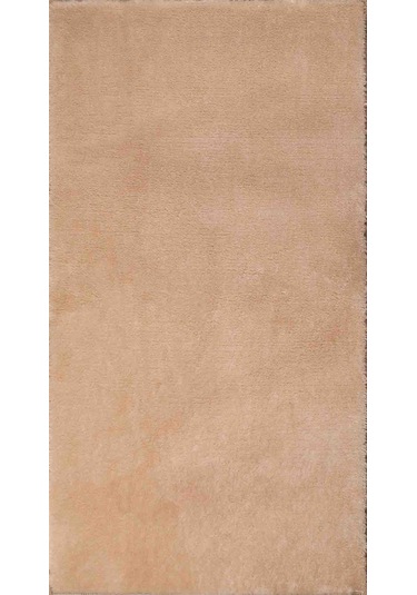 Modern Dekoratif Yuvarlak Puffy Peluş Ponpon Saçaklı Salon Oturma Odası Halısı Bej