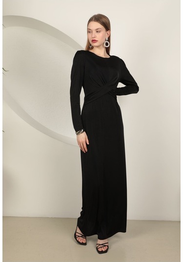 Epaavm - Uzun Siyah Kadın Elbise - Kak0801 Siyah
