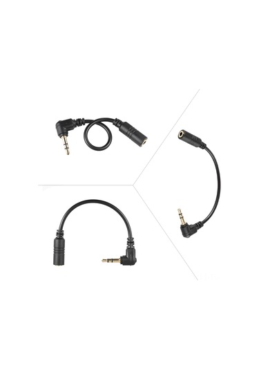 Hombey Telefon Mikrofonunu Bilgisayara Ve Dslr Kameralara Çeviren 3.5mm 4-3 Kutup Adaptör Kablosu 13cm