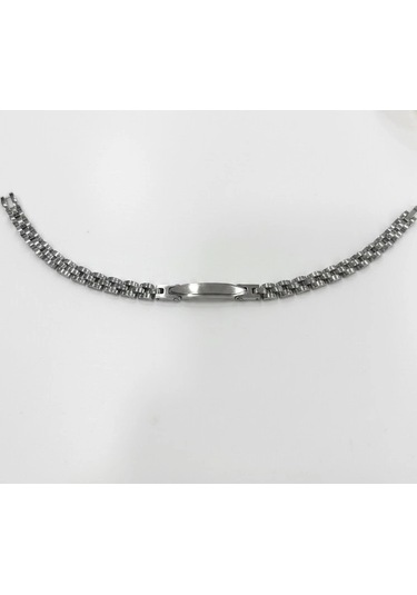 Siyah Deri / Çelik Erkek Deri Bileklik 20 Cm - Ebl0034 Çok Renkli