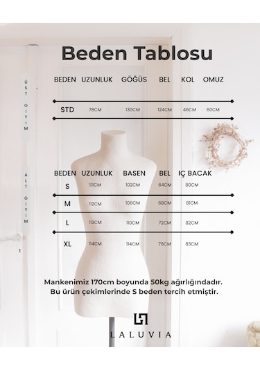 Laluvia Natural Tek Düğmeli Kuşaklı Kimono Takım - 007