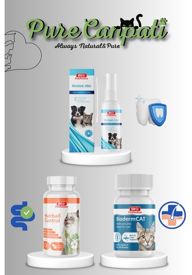 Purecanpati Biodent Mist Hairball Controll Biodermcat Set