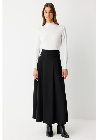 Aksesuar Detaylı Etek Siyah Siyah