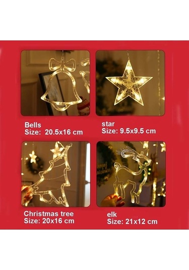 Besthome1 Noel Dekorasyon Çan Ve Geyik Işıkları, Rc Pil Kutusu, Sıcak Beyaz Işık Diğer