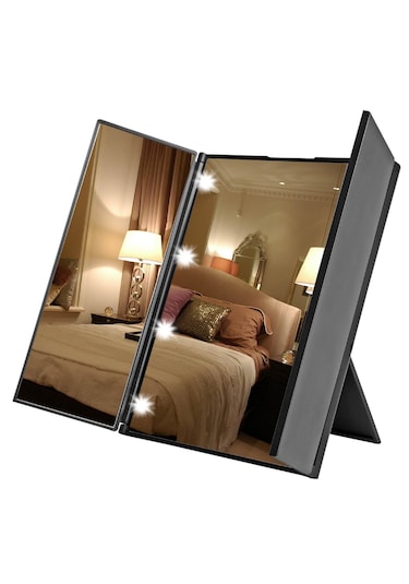 Techtic Led Işıklı Katlanabilir Makyaj Aynası Masaüstü Taşınabilr