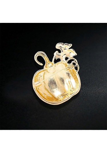 Kadınlar Kızlar İçin Yapay Elmas Kabak Broş Pin Altın Ton Moda Emaye Cadılar Bayramı Şükran Günü Yeşil Yaprak Broşlar Yaka İğneleri Sevimli Sonbahar Tatil Festivali Çok Renkli