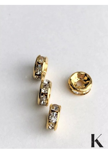 Klipsa Jewelry 20 Adet, 6 3 Mm Altın Rengi Taşlarla Süslenmiş Boncuklar İçin Ayırıcılar 243395145