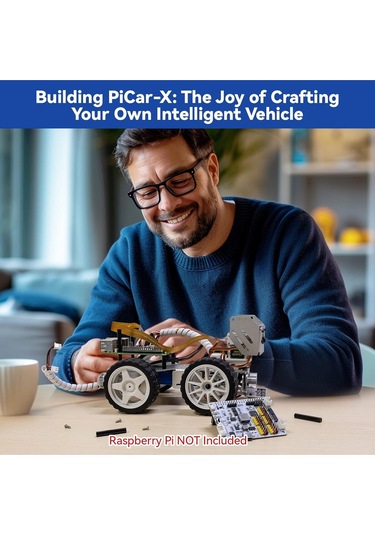 Sunfounder Picar-x Aı Video Robot Araba Kit Raspberry Pi 5/4/3b+/3b İle Chatgpt-4o, Ses Kontrolü Görüntü Tanıma Akıllı Oyuncaklar
