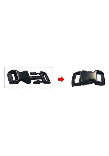 Parakord Bileklik Için 3''8 Plastik Klips Bileklik Kilidi 100 Ad Siyah