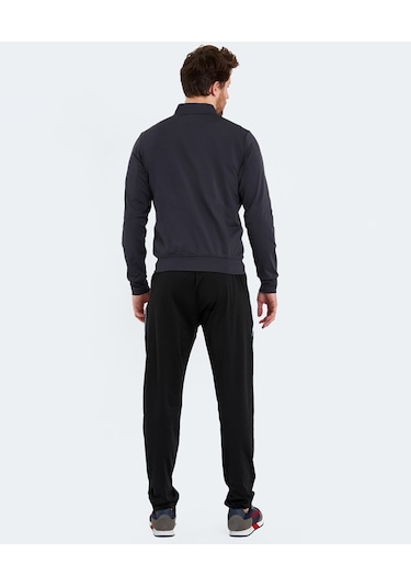 Slazenger ROOSEVELT IN Erkek Cepli Fermuarlı Koyu Gri Eşofman Takımı