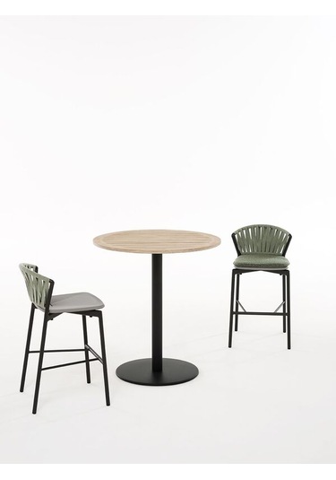 Umut Park Metal Ayaklı Kayın Ahşap Bistro Mutfak Masası.