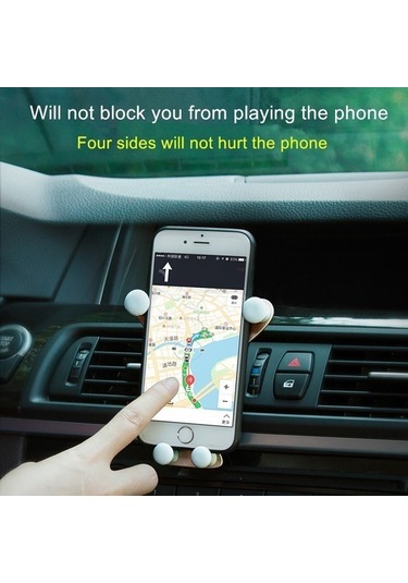 Ranyeek Siyah Araba Vantili Telefon Tutucu 360 Derece Dönebilen Evrensel 4.0-6.0 İnç Akıllı Telefon Stantı Kaymaz Silikon Siyah