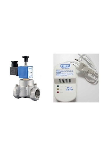 Tork GA10 Alarmlı Doğalgaz Gaz Dedektörü + Tork Selenoid Vana