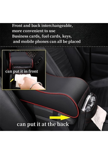 Xuweiwei Beige Color Araç Kolçak Yükseltici Merkezi Konsol Çok Fonksiyonlu Ön Depolama Kılıfı