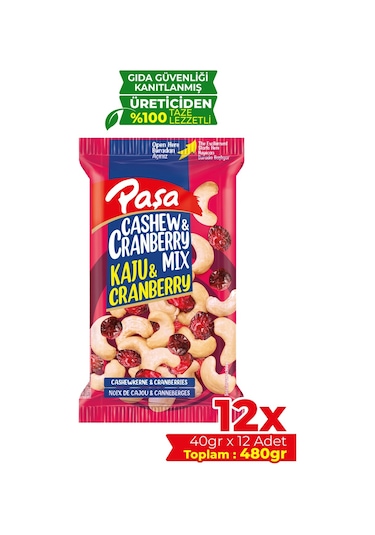 Paşa Kuruyemiş Çiğ Kaju & Turna Yemişi 12 x 40 G