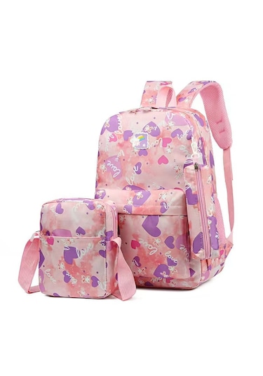 Xinxin Çok Yönlü Sırt Çantası Ve Okul Çantası 3 Parçalı Set Çiçek