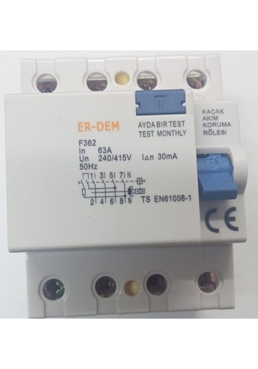 Erdem 4x63 30ma Kaçak Akım Rölesi