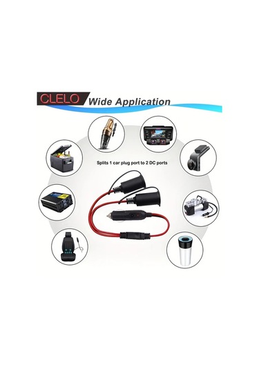 Oldfriend Clelo 15a Sigortalı 2'li Çakmak Çıkışı 16awg Bakır Kablo 6ft Araç Şarj Splitter