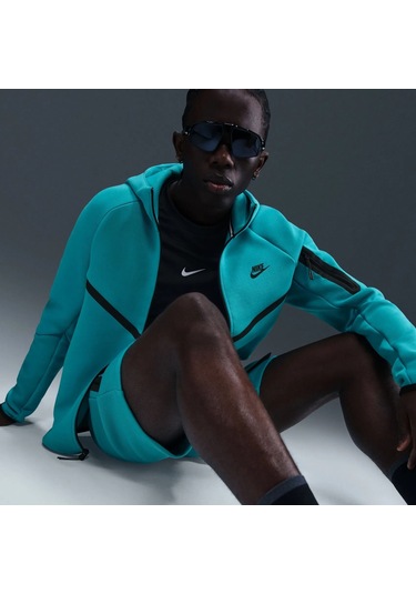 Nike Fleece Windrunner Tam Boy Fermuarlı Erkek Ceketi-sportxoutlet Mavi