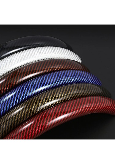 2025 Yeni Lüks Parlak Karbon Fiber Doku Araba Direksiyon Kapağı, Kaymayan, 2pcs Black Siyah