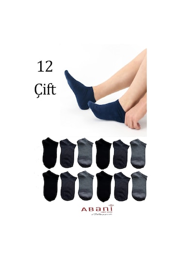 Abani Classic 12 Çift Erkek Patik Pamuk Kısa Erkek Çorap
