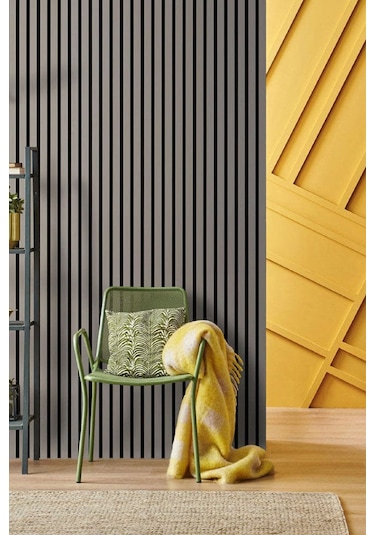 Mdf Akustik Duvar Ve Tavan Kaplama Paneli 60 x 275 CM - Antrasit