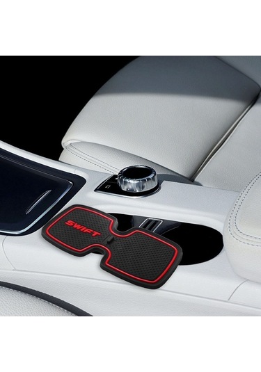 Ulzyvf Yuvası Siyah Paspasları Oluk Minderi Lateks Kırmızı Kauçuk Kapısı İç Bardak Araba - Br Kırmızı - Siyah