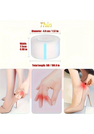 Gateesat 2 Adet 196.85 İnç Şeffaf Nasır Bantı, Ayak Ve Parmak Koruma, Esnek Ve Yeniden Kullanılabilir