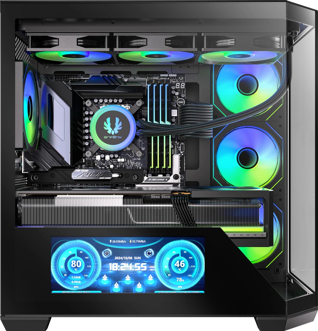 Bitfenix Digital T10 Black 850w 10.24 Ekran 80+ Bronze Akak0btf0031