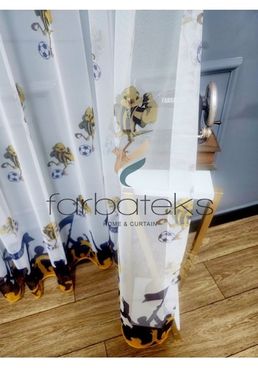 Tül Perde Fb Sarı Kanarya Fener Taraftar Sarı Lacivert 2kat Pileli Tül Perde Fb