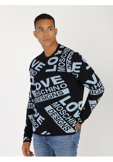 Moschino Yeni Moschıno Erkek Kazak Lacivert