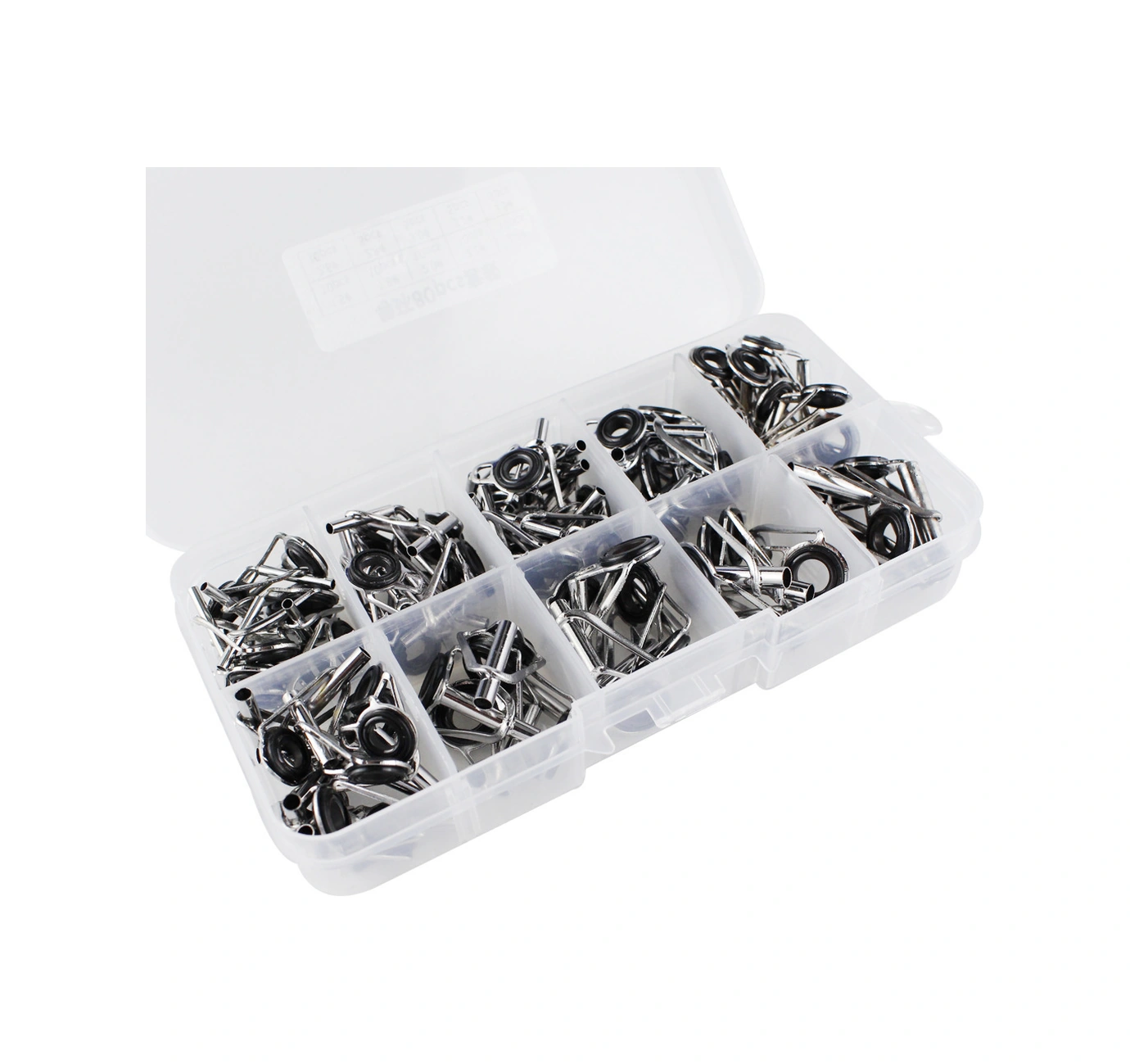 Xiyyadms 80 Adet Çelik Seramik Olta Kılavuz Ucu Seti - Mors, Jigging, Kayık Olta Tamiri Parçaları Kutusu