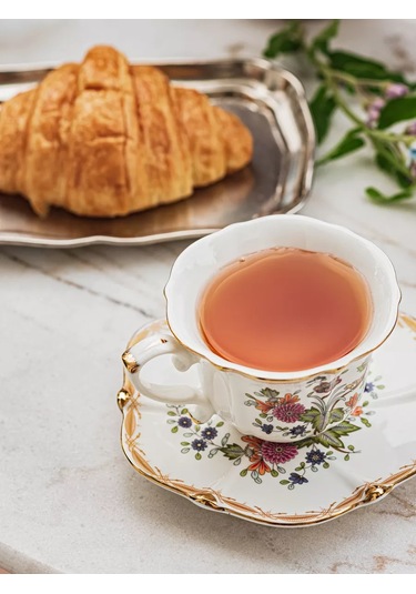 Roomi Seramik Çay Takımı 250 Ml, Fincan Ve Tabak Seti 245121629 Beyaz