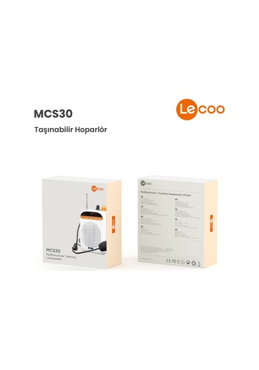 Lecoo MCS30 Kablosuz Çift Mikrofonlu Ses Kaydetme Özellikli Taşınabilir Hoparlör