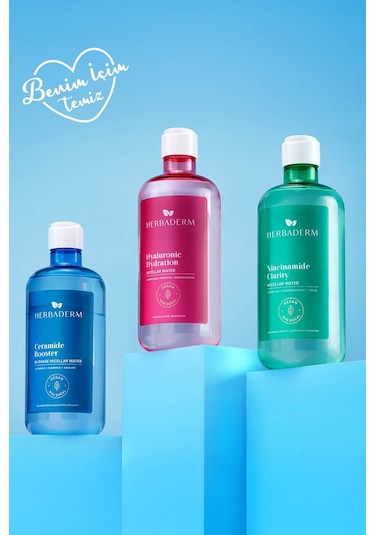 Herbaderm Hyaluronic Hydration Yoğun Nemlendirici Micellar Makyaj Temizleme Suyu 500 ML