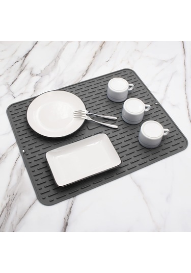 Gri Kalın Silikon Esnek Kesme Tahtası Tersine Çevrilebilir, Saklaması Kolay, Tekrar Kullanılabilir, Kaymaz, Isıya Dayanıklı Bulaşık Makinesinde Yıkanabilir Diğer