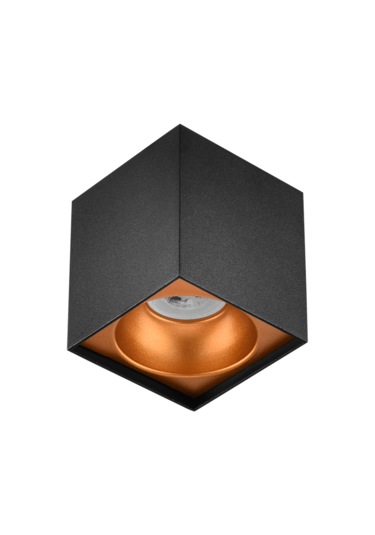 Sıva Üstü Led Spot Kare Siyah Portakal 5w