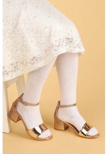 Kiko 768 Ayna Kum Günlük Kız Çocuk 3 Cm Topuk Sandalet Ayakkabı B Bakır