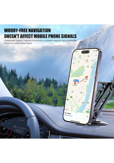 Dianziye Araç Telefon Tutucu Metal Manyetik 360 Döner Sert Tutuşlu Ev Ofis Uyumlu Gümüş GÜMÜŞ