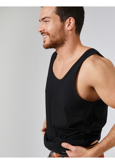 Koton Pamuklu Basic Atlet Siyah 3wlm20002mk 3WLM20002MK999