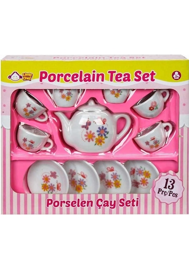 Porselen Çay Takımı 13 Parça Beyaz