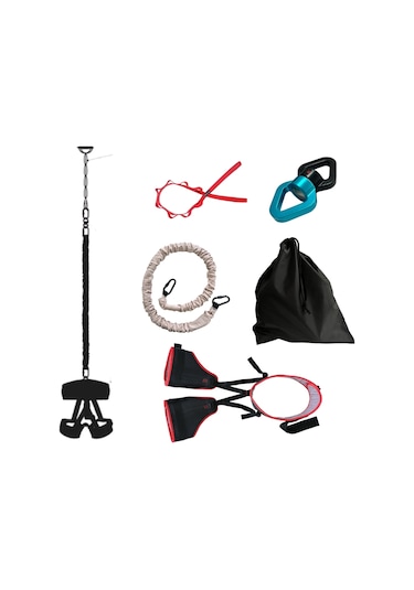 Rebuwo Bungee Jumping Pro Egzersiz Aleti Siyah