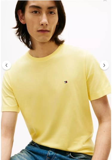 Tommy Hilfiger Klasik Sıfır Yaka T-shirt Sarı