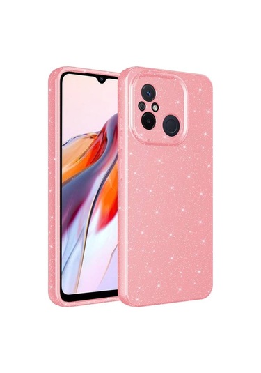 Xiaomi Redmi 12c Uyumlu Kılıf Kamera Korumalı Simli Lüks Koton Kapak