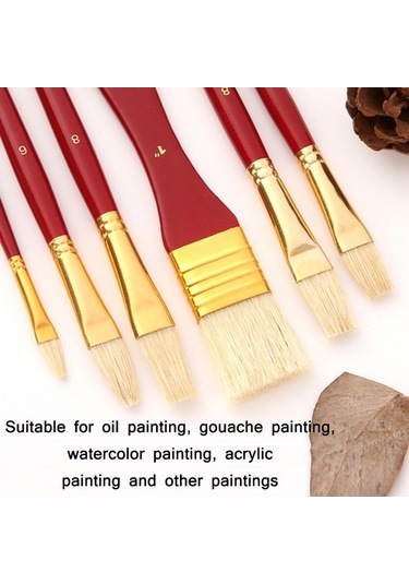 Willowhaven Zhu Ting 10 Adet/takım Ahşap Saplı Kıl Yağlıboya Guaj Kırmızı Seti Resim Seti