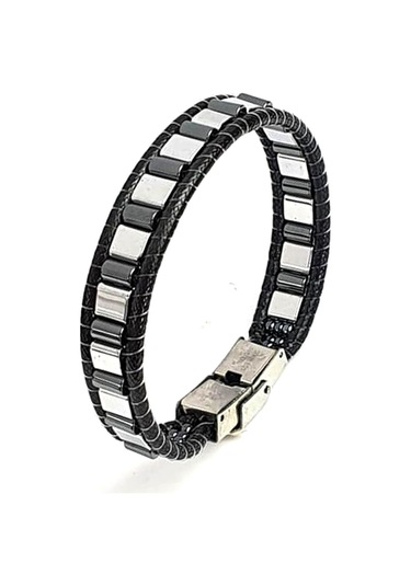 Hematit Taşlı El Işi Tasarım Doğal Taş Erkek Bileklik N11.1096