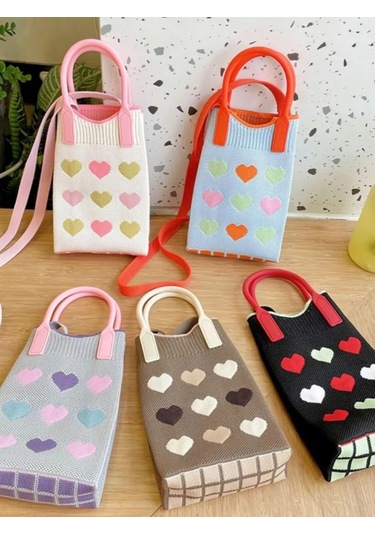 Prossperm Küçük Çapraz Omuz Örgü Telefon Çantası 292978709 Kahverengi