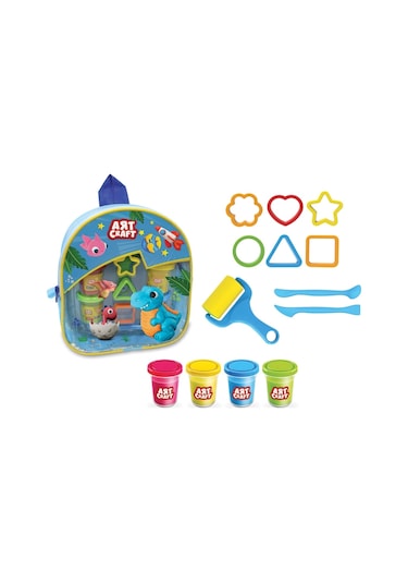 Sırt Çantalı Hamur Seti 224 Gr. - Oyun Hamuru Seti - Hamur Setleri - Çantalı Hamur Seti Mavi