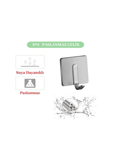 Ardini Kendinden Yapışkanlı Askılık Krom 03 Pakette 5 Adet Çok Renkli