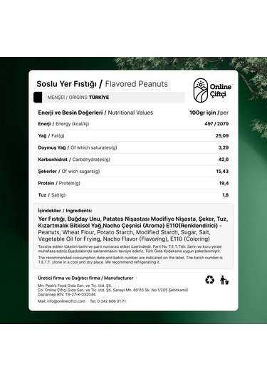 Online Çiftçi Soslu Yer Fıstığı 100 G